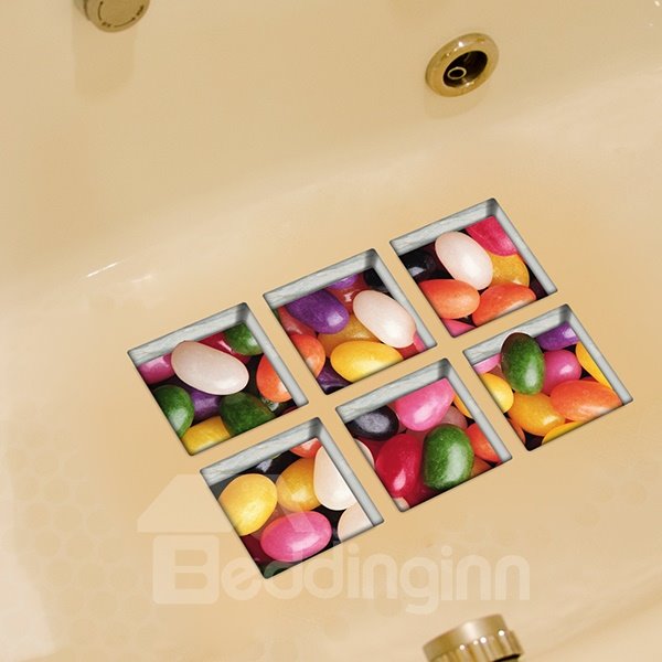 Nueva llegada pegatinas de bañera 3D con patrón de piedra ovalada