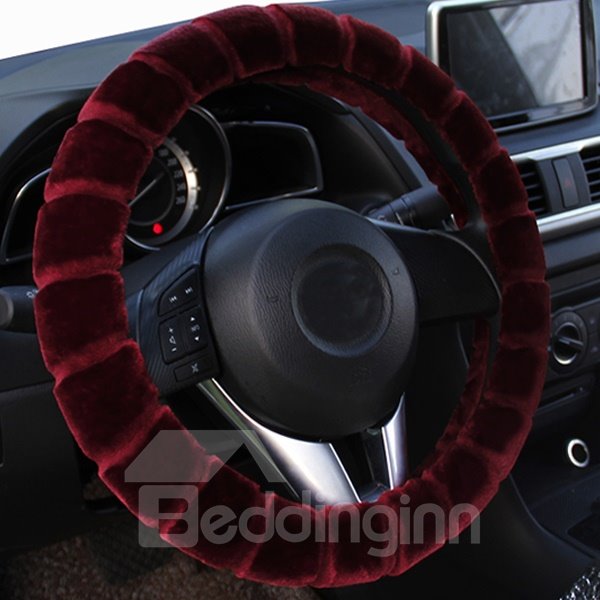 Cómodo material de felpa invierno necesario práctico cálido protector para volante de coche