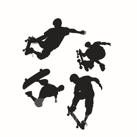 Schwarze einfache Wandaufkleber mit Schiebeplattenmuster