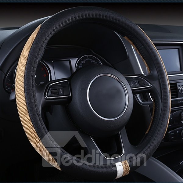 New Super Popular Contrast Color Leather Durable Comfortable Car Steering Wheel Cover