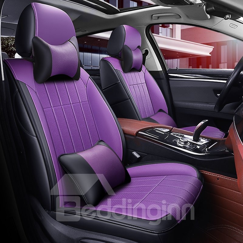 Luxuriöser, schlichter Muster-Autositzbezug aus PU-Leder im einfachen Stil