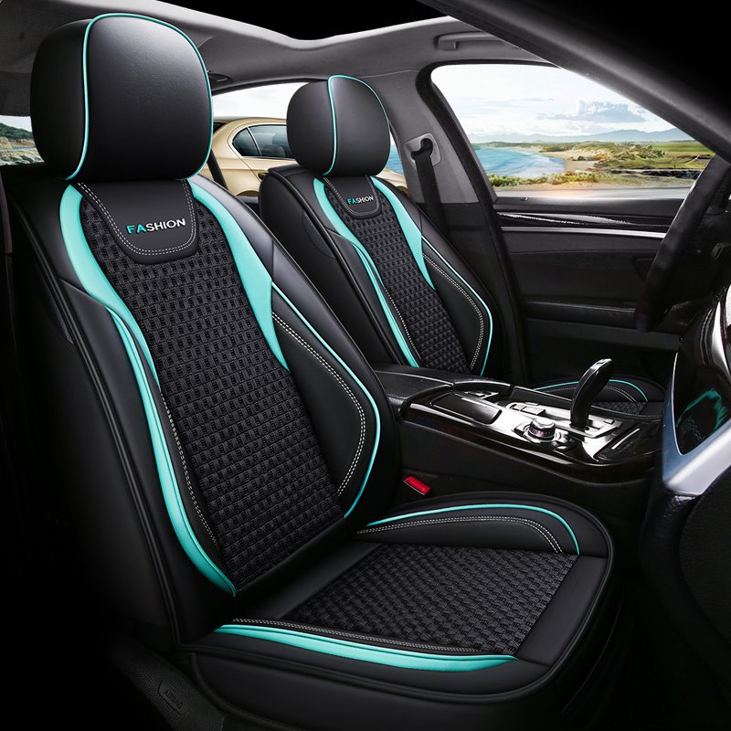 Universal Fit Seat Covers Ice Silk Seat Cover Breathable Wear-resistant PU Material Business Style Wear-resisting Scratch No Peculiar Smell Fresh Breathable Universal Fit Seat Covers