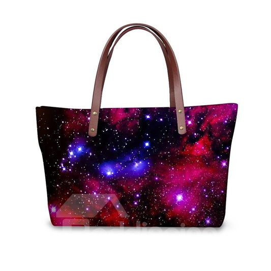 Galaxy Universal Star Red Pattern Impermeable Resistente 3D Impreso para Mujeres Niñas Bolsos de Hombro