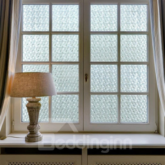 Static Window Films Geometric Plaid Non-Adhesive Decorative Film
