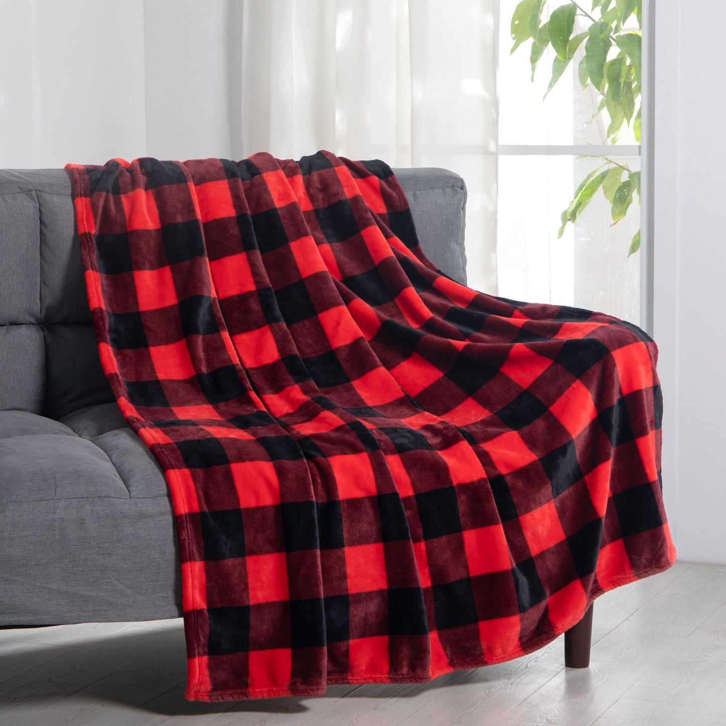 Manta a cuadros de lana de doble cara, cómoda manta para sofá, manta pequeña gruesa para oficina, regalo de cama 