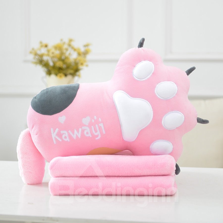 Manta y juguete de felpa suave y transpirable para bebé, pata de gato bonita y creativa
