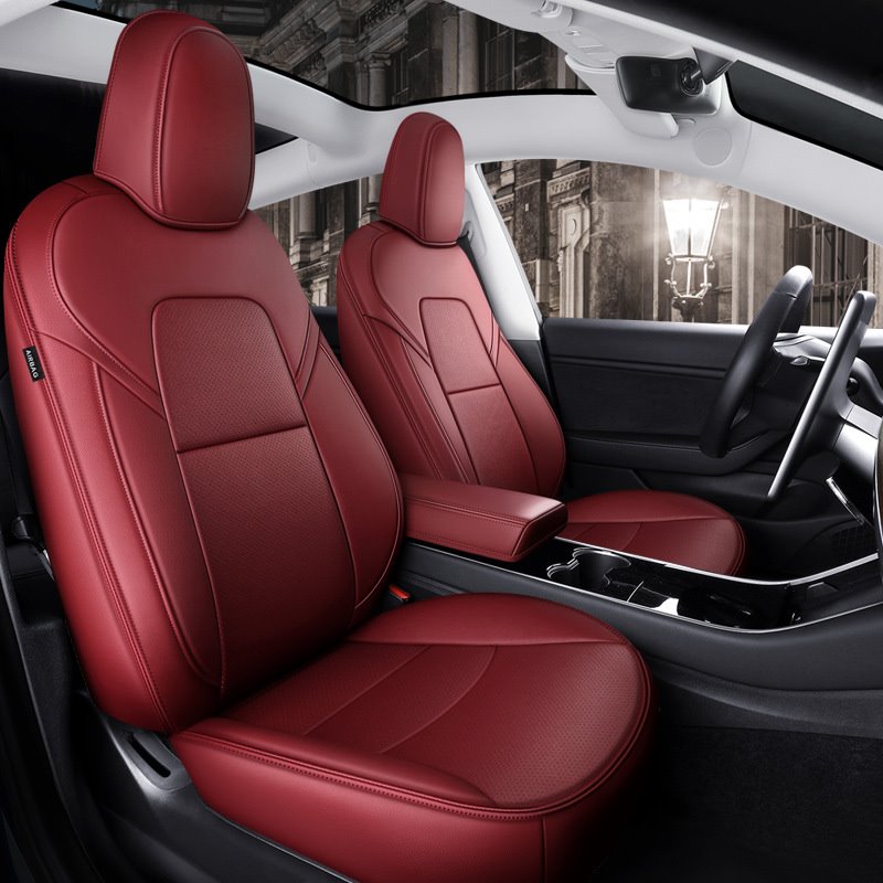 Funda para asiento de automóvil Tesla Funda de cuero PU Protección para todas las estaciones Resistente al desgaste Resistente a la suciedad y duradera Fácil de instalar y limpiar para Tesla Modelo 3 Modelo X