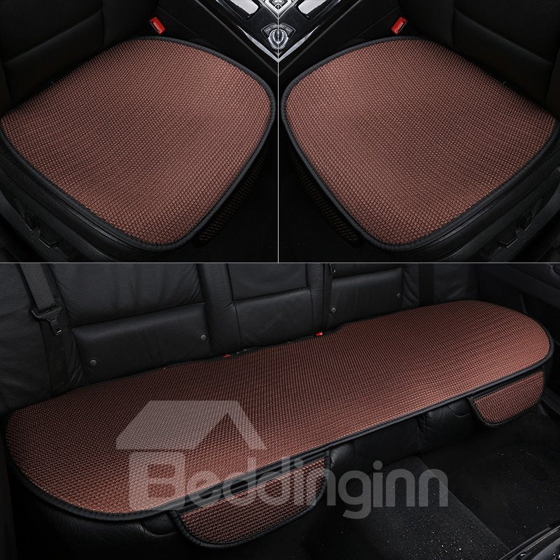 Simple Style Plain Pattern Microfiber Material 3-pieces Car Seat Mat