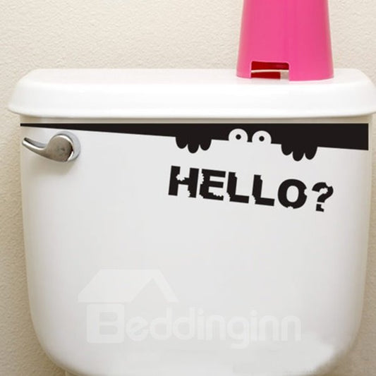 Etiqueta engomada de la pared a prueba de agua del baño creativo pequeño elfo que mira a escondidas 