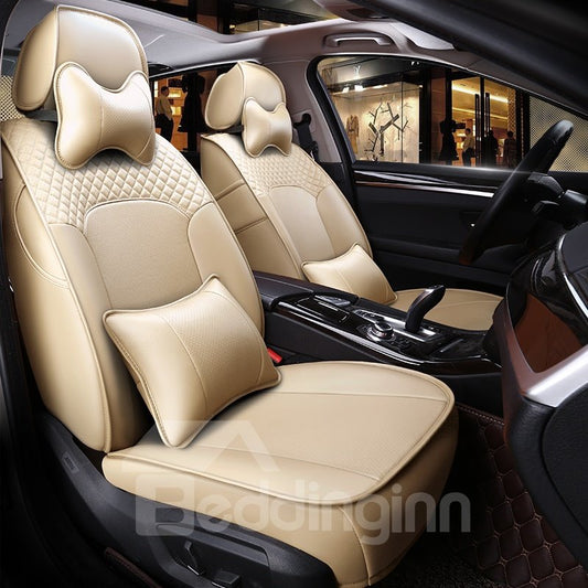 Luxuriöser Autositzbezug mit schlichtem Muster und einfachem Stil aus echtem Rindsleder