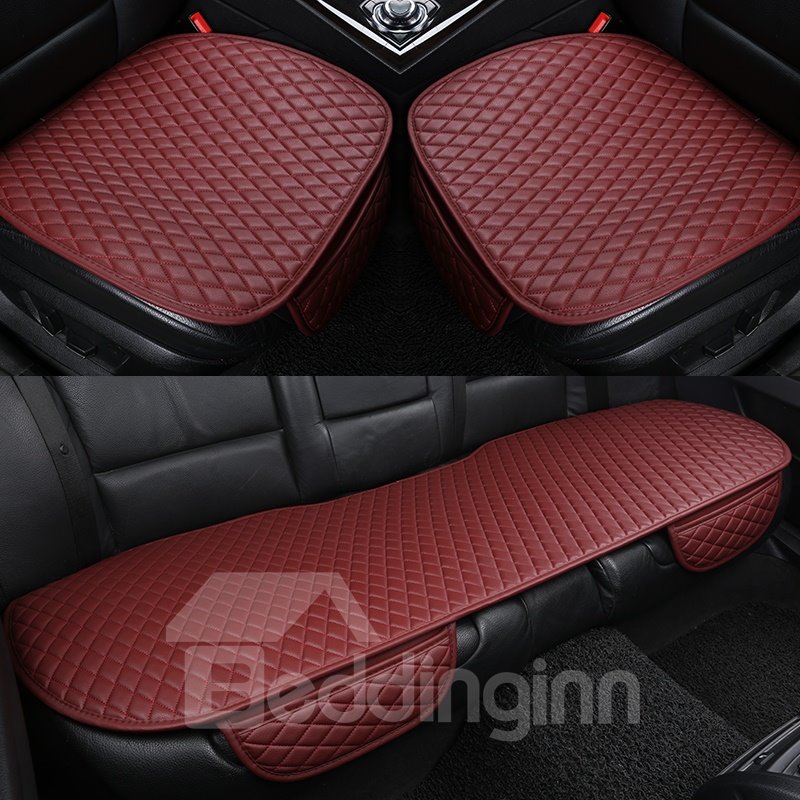 Business Style Plain Pattern Microfiber Material Universal Fit Car Seat Mat