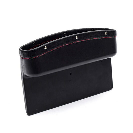 2PCS PU Leather and Environmentally Friendly and Durable Plastic Multifunctional Storage Box Car Seat Gap Filler Console Side Pocket for Cellphone Wallet Cup Holder Various Cards