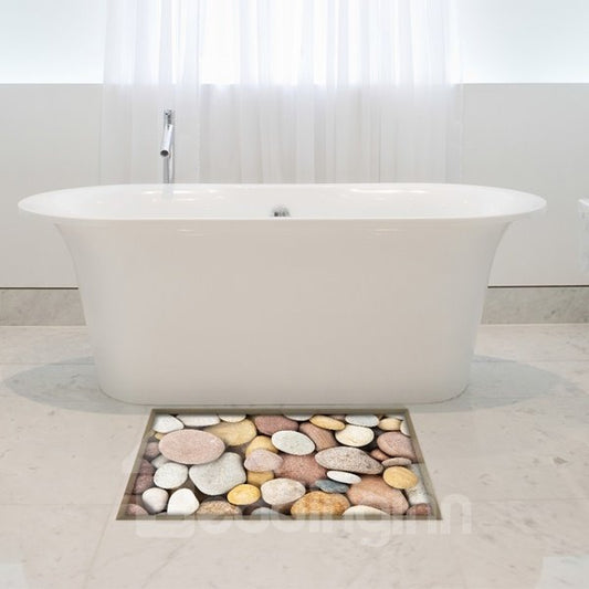 Simple Style Stone Pattern Slipping-Preventing Water-Proof Bathroom 3D Floor Sticker