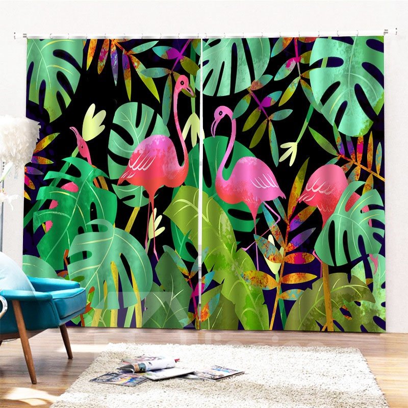 Beddinginn Flamingo Ultraviolet-Proof Creative Curtains/Window Screens