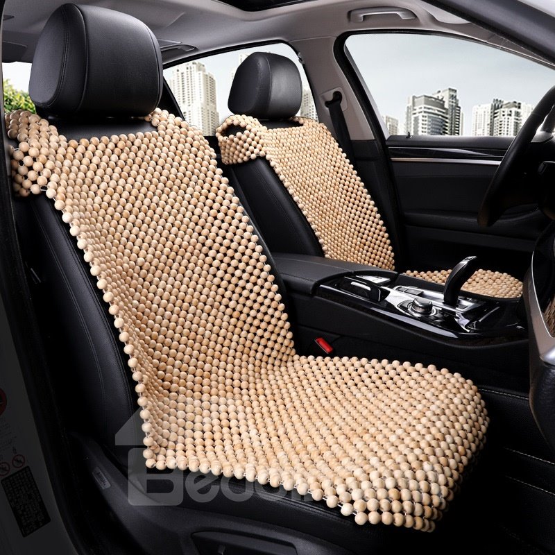 Funda de asiento de coche individual universal de bambú con patrón liso de estilo Simple, ajuste universal para Auto, camión, furgoneta, SUV 