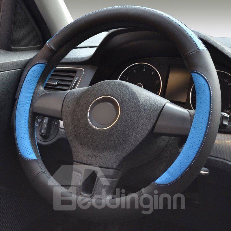 Cubierta de volante antideslizante transpirable con diseño de perforación de cuero ultrafino