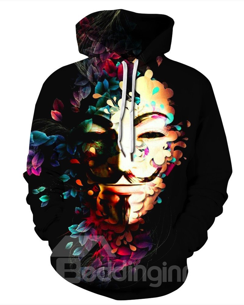 Pullover Kangaroo Pocket Loose Model Casual Style 3D Painted Hoodie