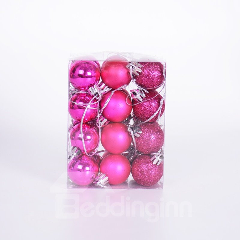 24 Pack 1.2'' Plastic Christmas Decorative Ball