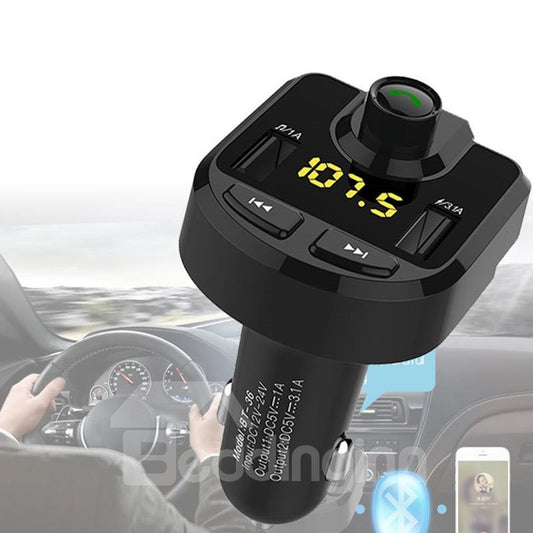 Bluetooth Handsfree Car Kit with FM Transmitter and 3.1A Phone Charger