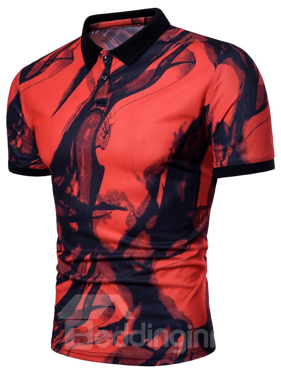 Baumwolle bedrucktes Rundhals-Männer-Kurzarm-3D-T-Shirt