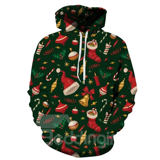 Long Sleeve Christmas Tree Decorations 3D Pattern Hoodie