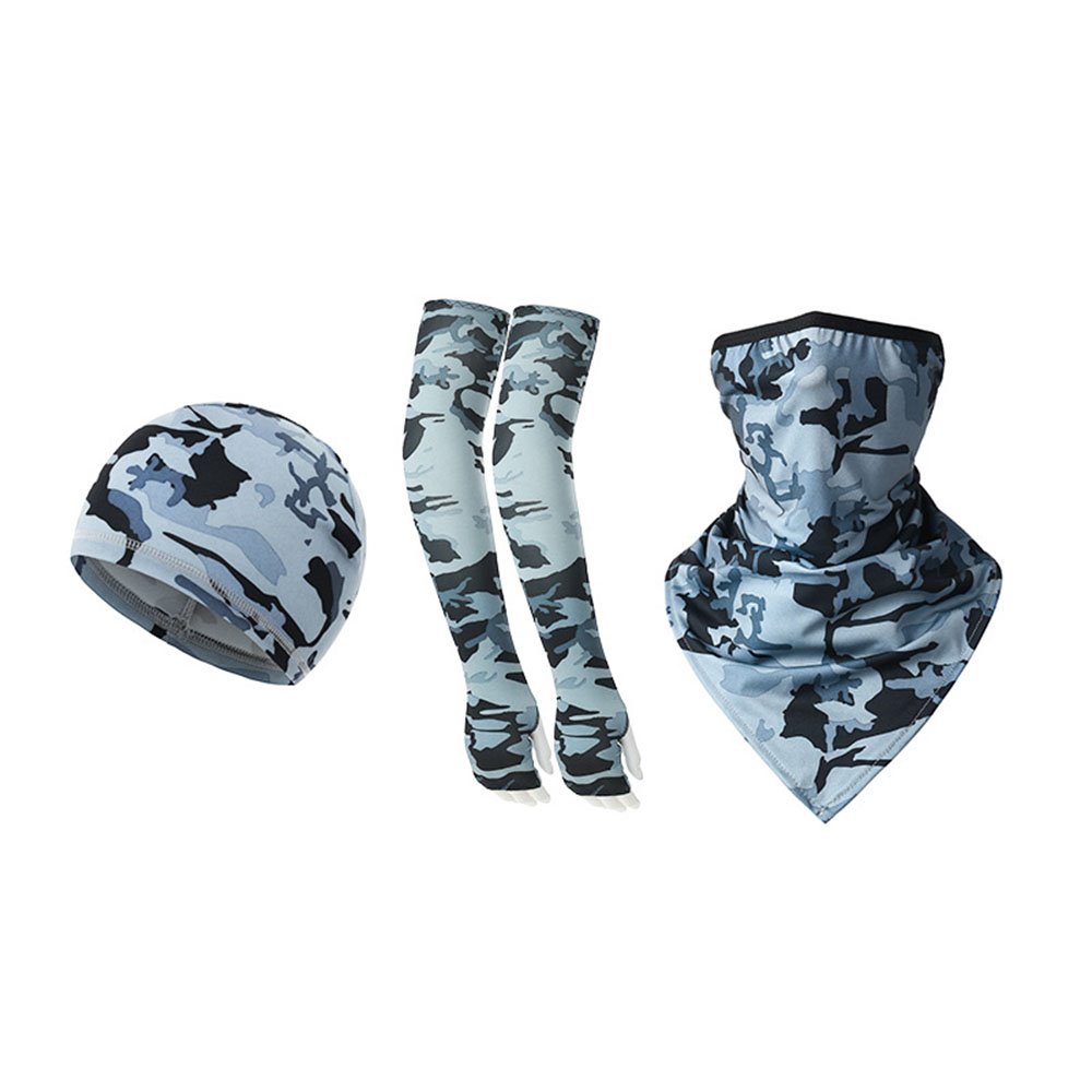 3 unids/set de bandana con bucles para las orejas, funda para el brazo y gorro con forro para casco para hombres y mujeres, motocicleta, ciclismo, deportes al aire libre 