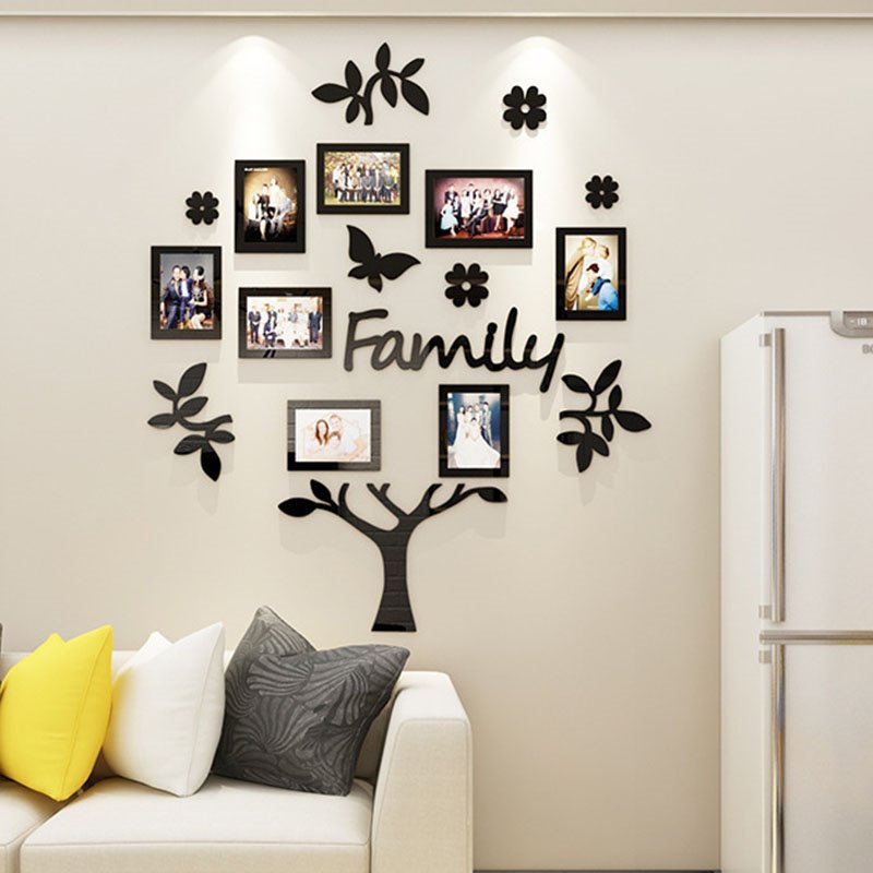 Creative Wall Stickers Acrylic Tree Photo Frame Dining Room Sofa Background Decorative Wall Paste