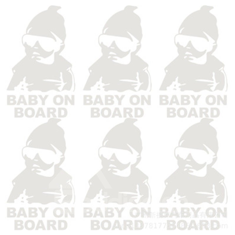 Cool Baby And Letter Pattern Waterproof Scratch Proof Car Sticker