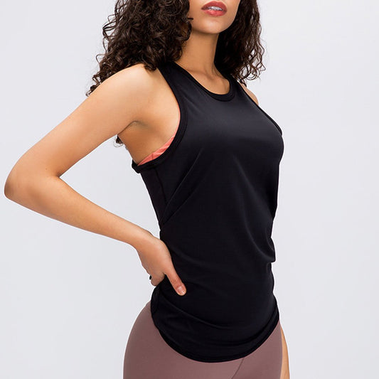 Camisetas sin mangas para mujer con espalda abierta y ajuste holgado, sin espalda, manga corta, para yoga, gimnasio, ejercicio