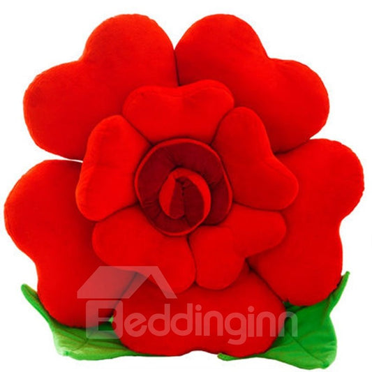 Almohada de tiro con forma de flor de felpa suave multicolor de lujo