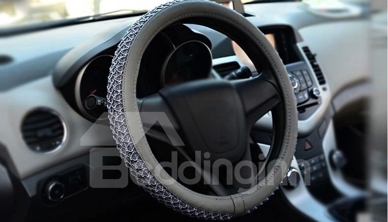 High Quality Thick Net Pattern Solid Color Steering Wheel Cover