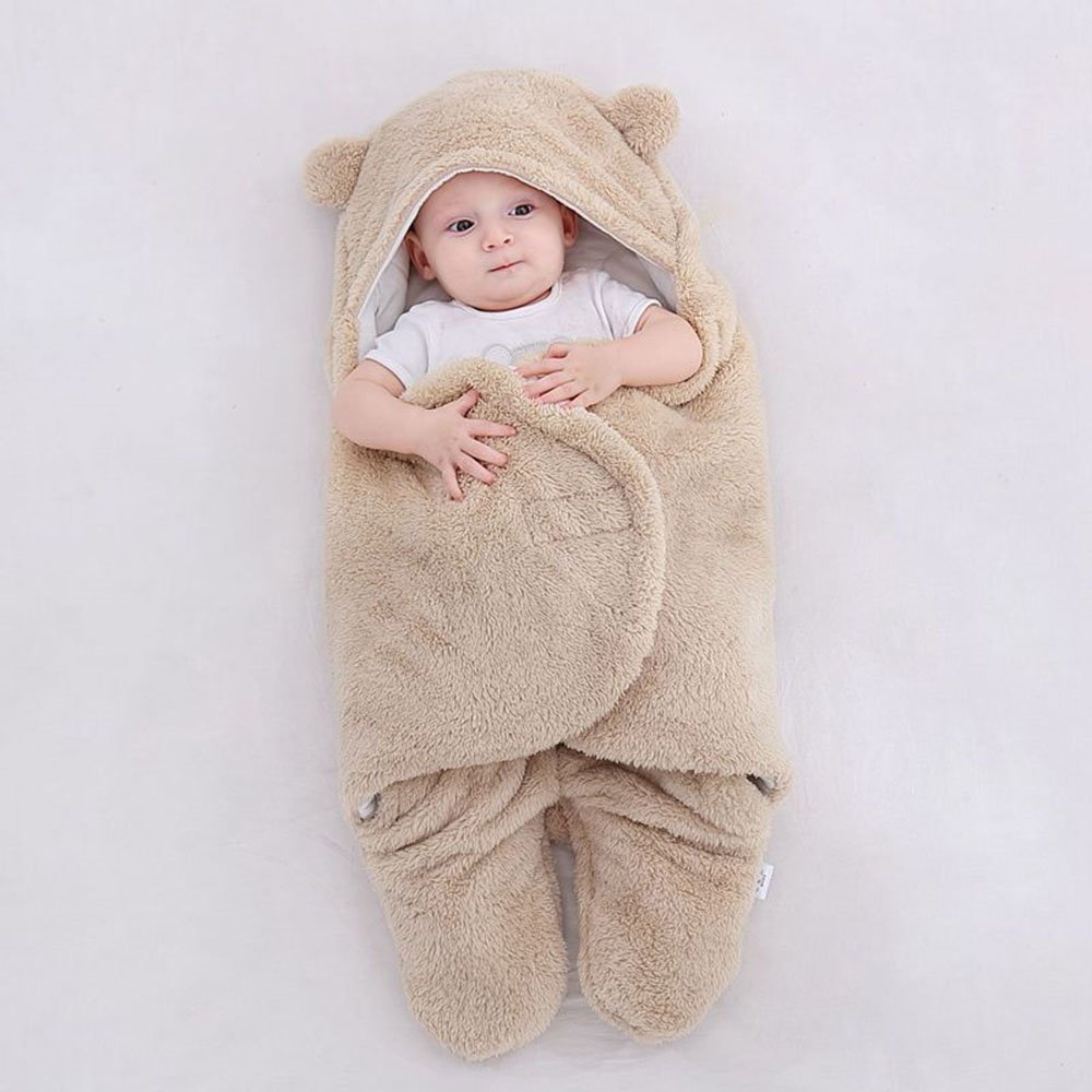 Simple Style Pure Color Acrylic Fibers Winter Baby Sleeping Bag Cotton