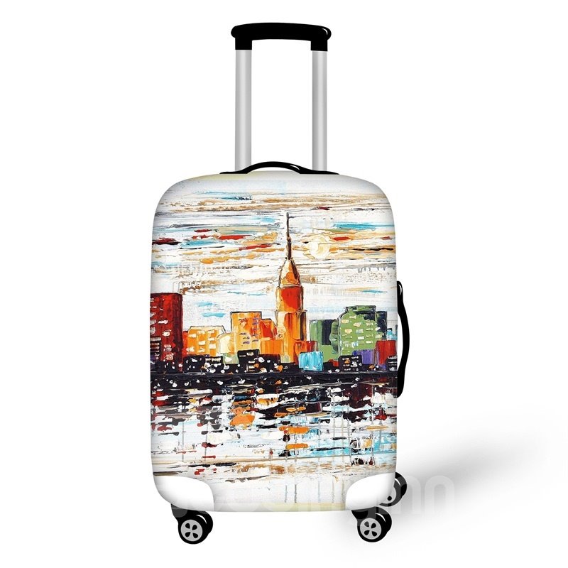 Oil Painting Street Travel Luggage Cover Suitcase Protector 19 20 21