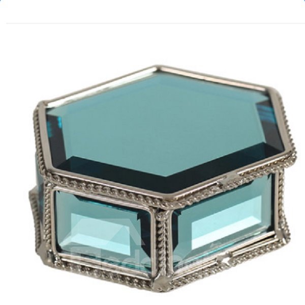 Caja de almacenamiento de joyería decorativa de estilo europeo hexagonal delicado