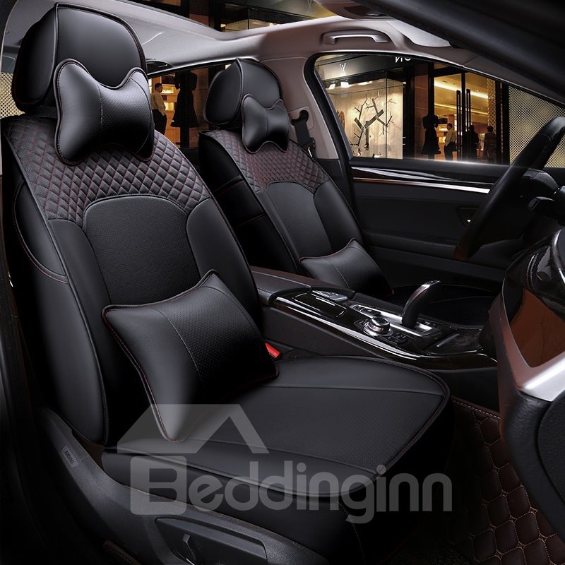 Luxury Plain Pattern Simple Style Real Cow Leather Custom Car Seat Cover