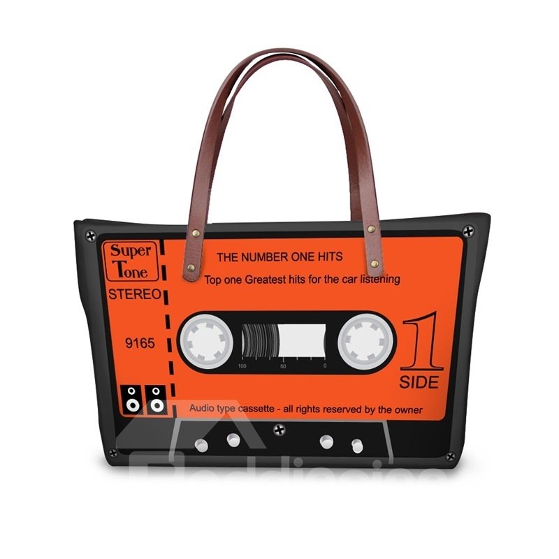 Orange Radio Type Waterproof 3D Printed Shoulder Handbag