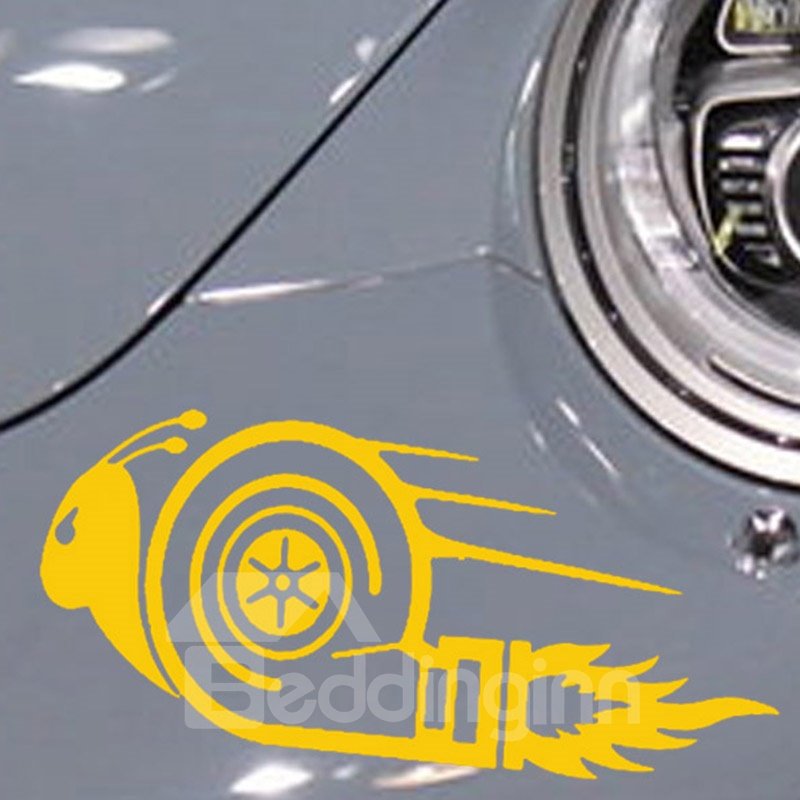 Divertidos personajes de dibujos animados El caracol está volando caliente Etiqueta engomada del coche popular