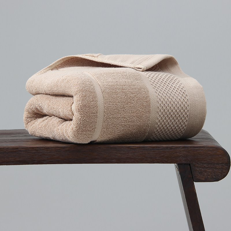 Toalla lisa rectangular gruesa de algodón, estilo simple, toalla de baño grande, suave, altamente absorbente, para hombres y mujeres, 28*55 pulgadas 