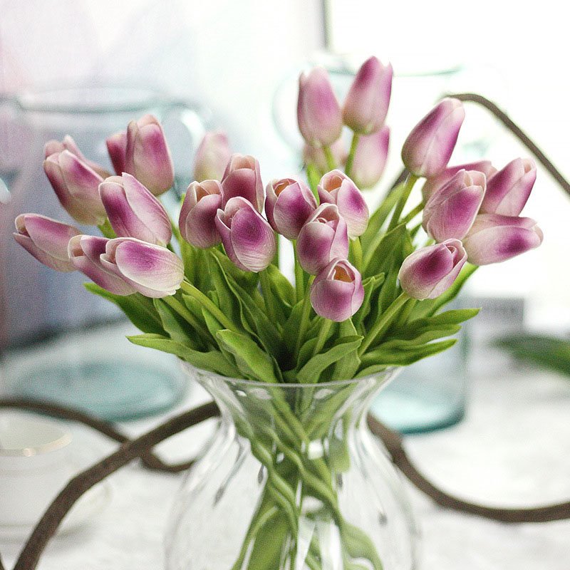 Echte PU-Tulpen, künstliche Tulpen für Hochzeitszimmer, Zuhause, Hotel, Party-Dekoration