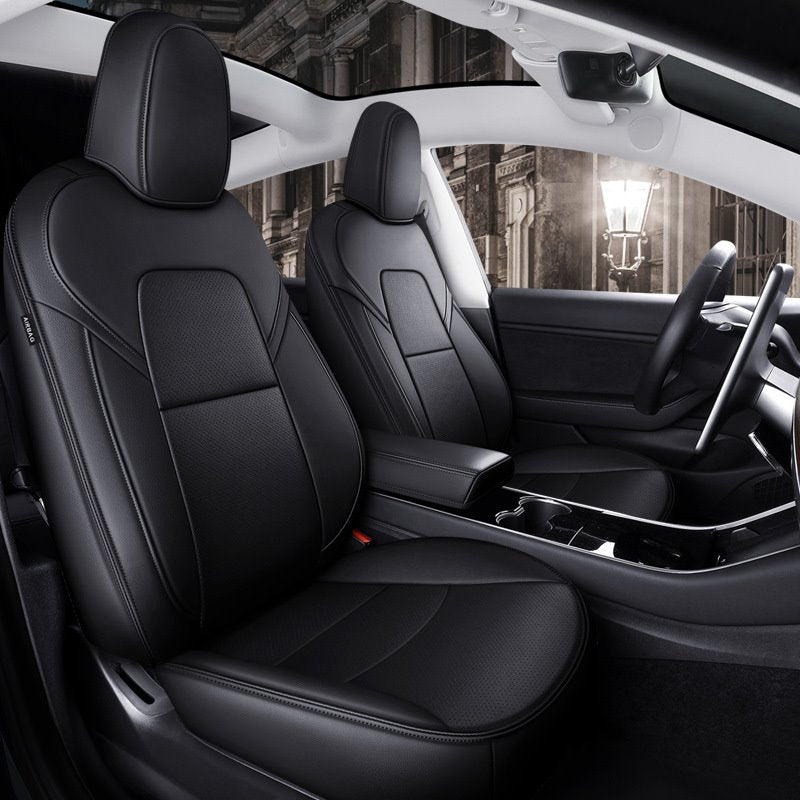 Funda para asiento de automóvil Tesla Funda de cuero PU Protección para todas las estaciones Resistente al desgaste Resistente a la suciedad y duradera Fácil de instalar y limpiar para Tesla Modelo 3 Modelo X