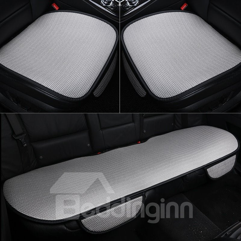 Simple Style Plain Pattern Microfiber Material 3-pieces Car Seat Mat