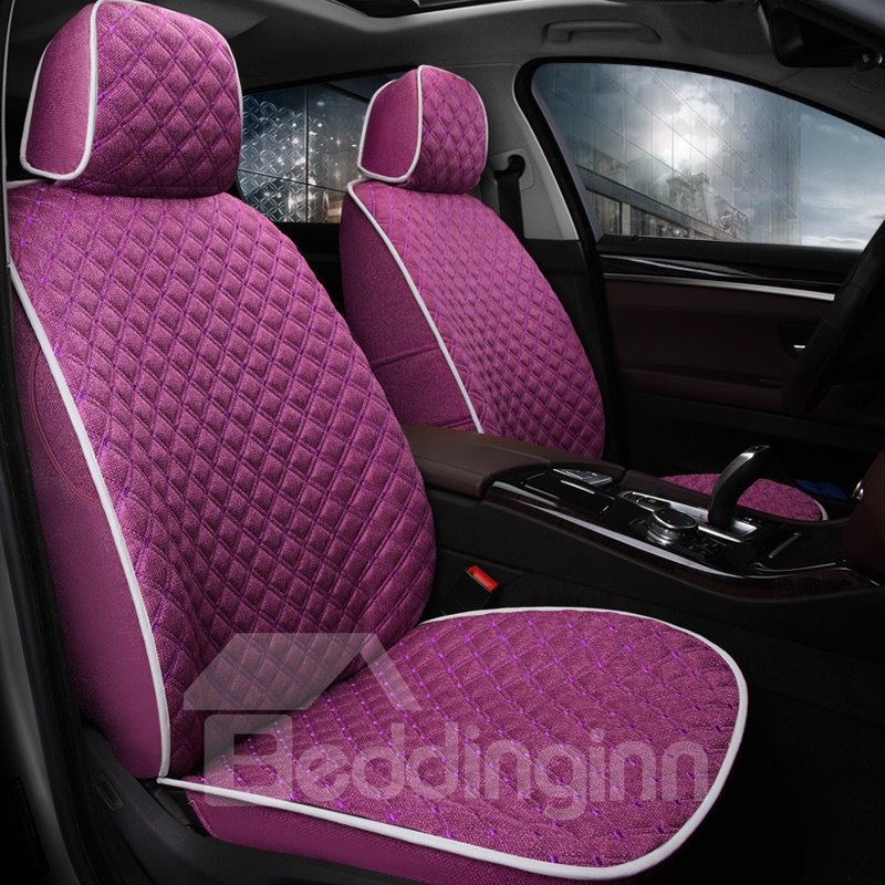 Luxuriöse gewebte Flachsmaterial-Luxusserie mit Kissen, passgenaue Autositzbezüge 