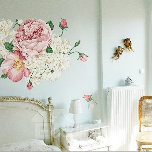 Pegatinas de pared removibles con patrón de flores florecientes de lujo 