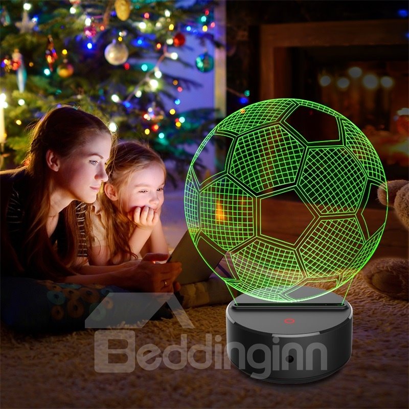 Lámpara de mesa LED con luz 3D de fútbol con control remoto de 7 colores, luz/lámpara nocturna