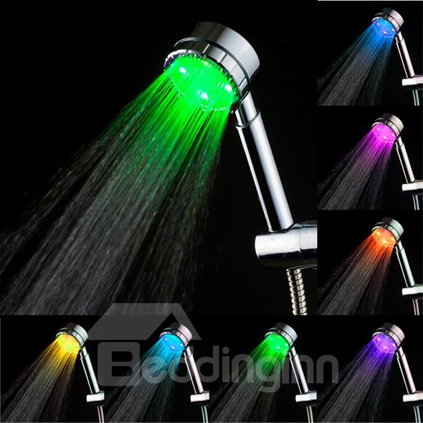 Cabezal de ducha con luz LED, brillo de agua, cambio gradual automático, 7 colores, multicolor 