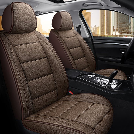 Fundas de lino y algodón para asientos de automóvil Simply Styles Cojín impermeable para asiento de automóvil que incluye la fila delantera y trasera Ajuste universal para camionetas SUV Sedan 