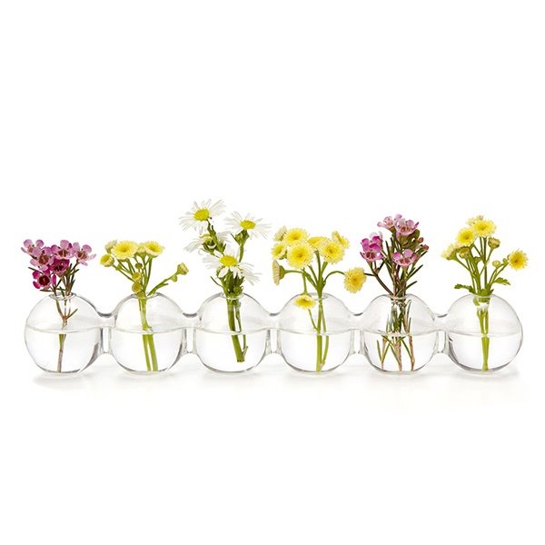 Jarrón de cristal creativo de una sola pieza, recipiente de cristal para plantar agua, flor de escritorio, juego de macetas y floreros