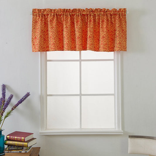 Doppelseitiger Jacquard-Fenstervolant mit Blumenmuster, 1 Stück, kurzer Vorhang für Küchen, Badezimmer, Keller und mehr
