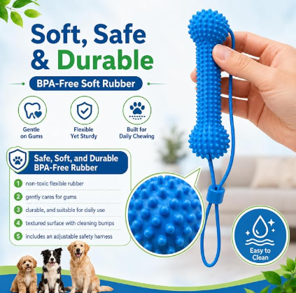 2Pcs Dual-Action Canine Dental Prop,Dog Toys Dual-Action Teeth Cleaning Mouth Prop,Dogs Chew Toys,Brushing Your Dog'S Teeth is Easier,Pet Oral Care for Small,Dog Mouth Opener for Medium and Large Dogs
