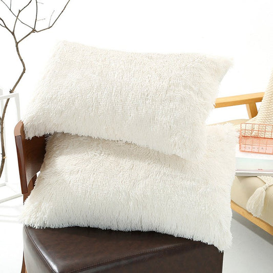 Shaggy Plush Faux Fur Pillow Shams Fluffy Decorative Pillowcases Zipper Closure 1 Pc